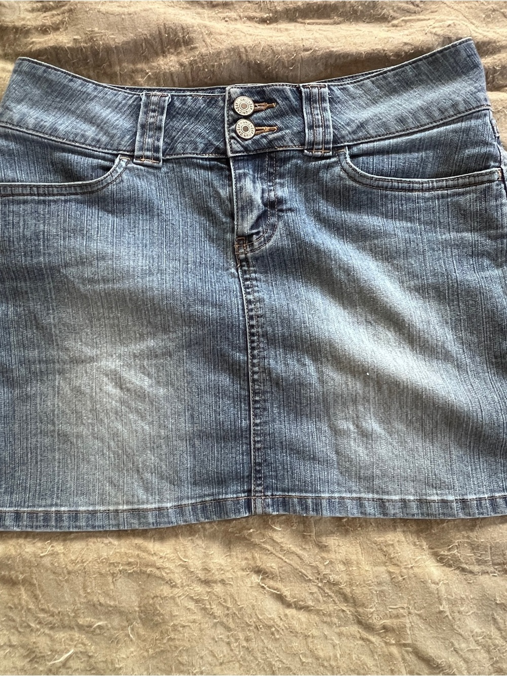 Unionbay Stretch Low Rise Y2K Micromini Blue Denim Skirt Size 3 for Going Out